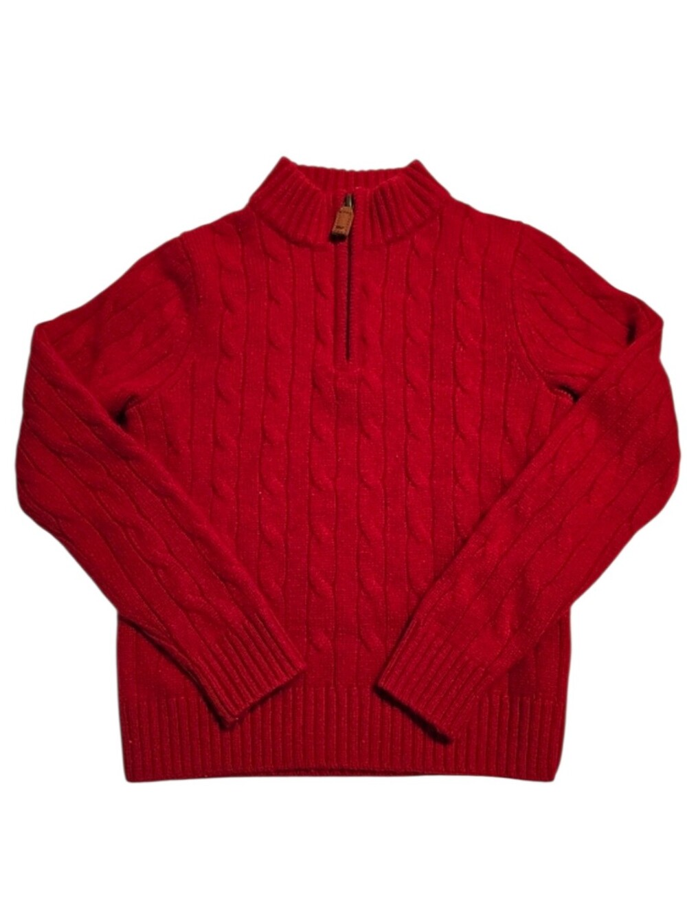 ​Vineyard Vines 100% Cashmere Cable Knit Quarter Zip Sweater​ Red Boy's Size 5